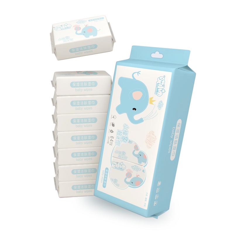 Combo 128 chiếc khăn ướt mini bỏ túi du lịch, dã ngoại, đi học, đi làm (KUM08)