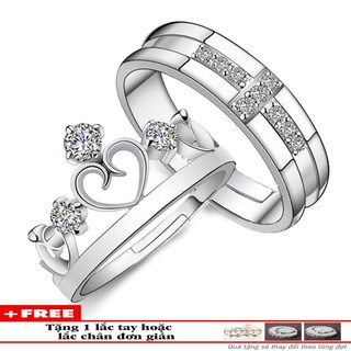 Nhẫn đôi Hoàng tử Công chúa bạc 925 cao cấp - TS-0100