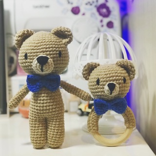 Quà tặng bé trai - Combo gấu và lục lạc - quà tặng an toàn cho bé