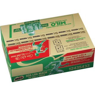 Thùng 48 hộp sữa lúa mạch nestlé milo 180 ml - phiên bản thank mom