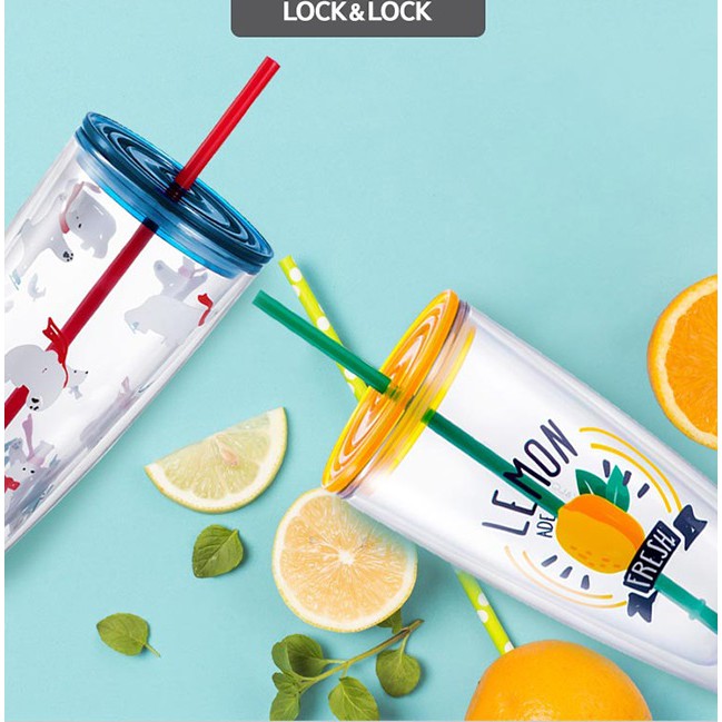 Ly nhựa có ống hút Lock&Lock, 750ml - HAP507