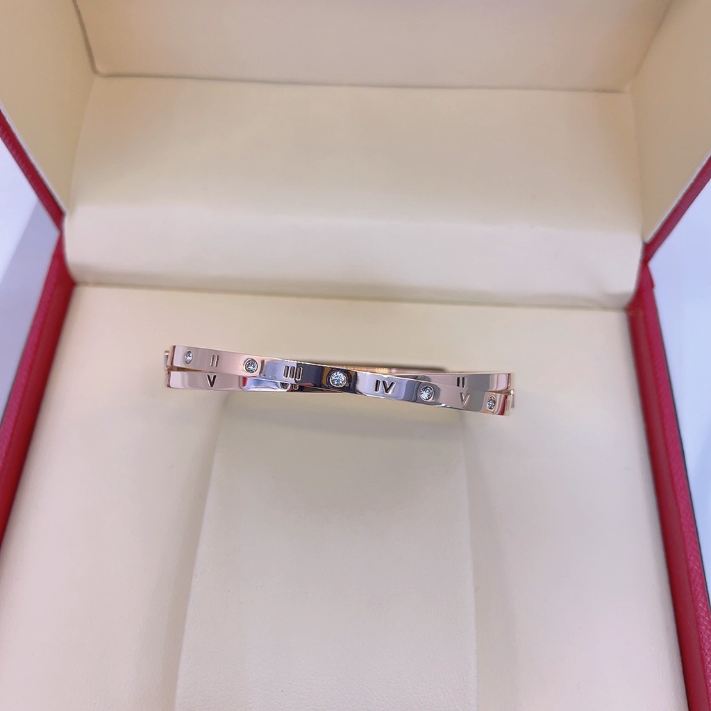 Phiên Bản Hàn Quốc Tính Khí Cao Cấp La Mã Số Vòng Tay Kim Cương Nữ Trẻ Thiết Kế Thời Trang Cảm Thấy Vòng Tay Thép Titan Trang Sức