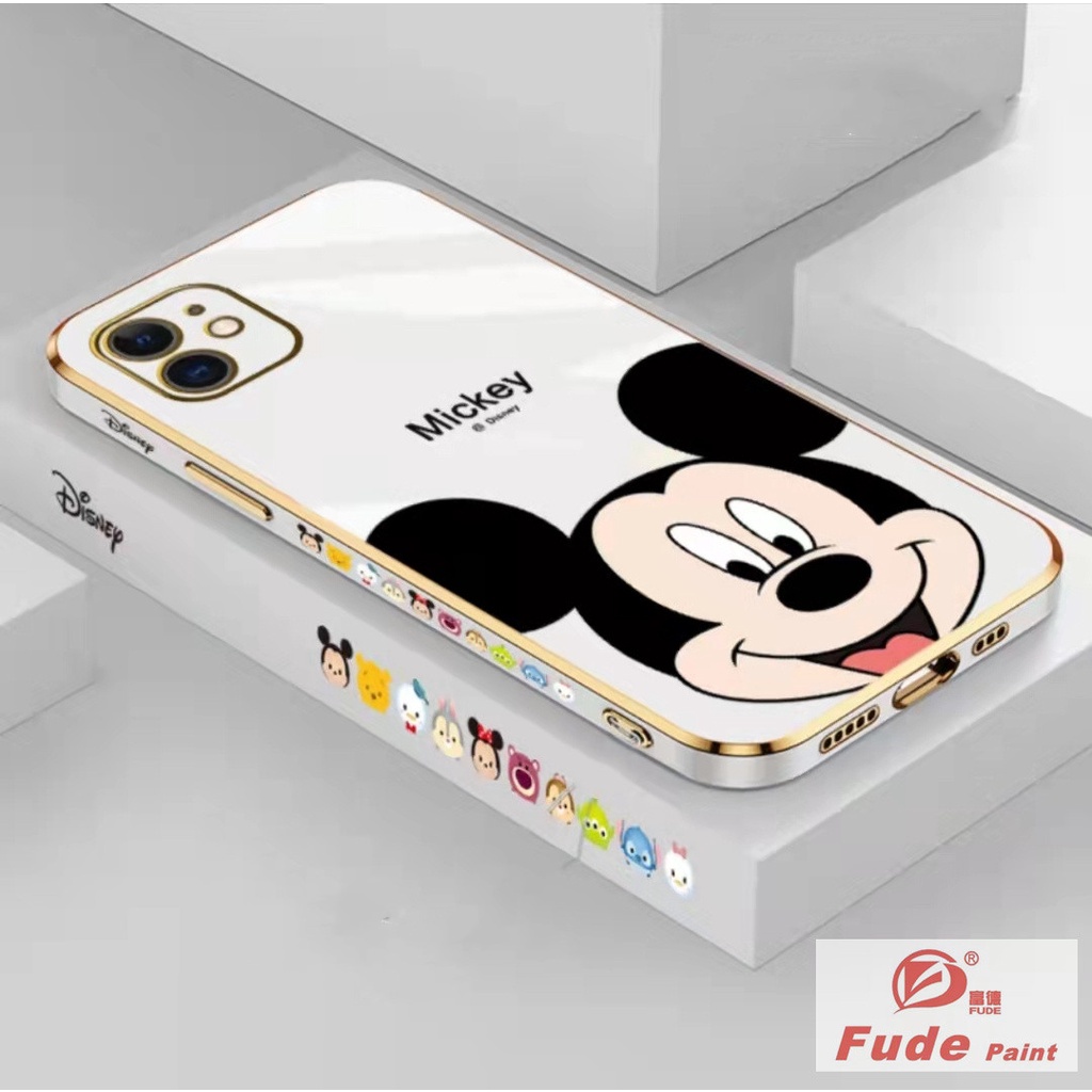 Ốp Điện Thoại Silicon Mạ Hình Mickey Disney Cho iPhone 13 13Pro 12 12Promax 11 Pro max XR X XS 7P 8 Plus