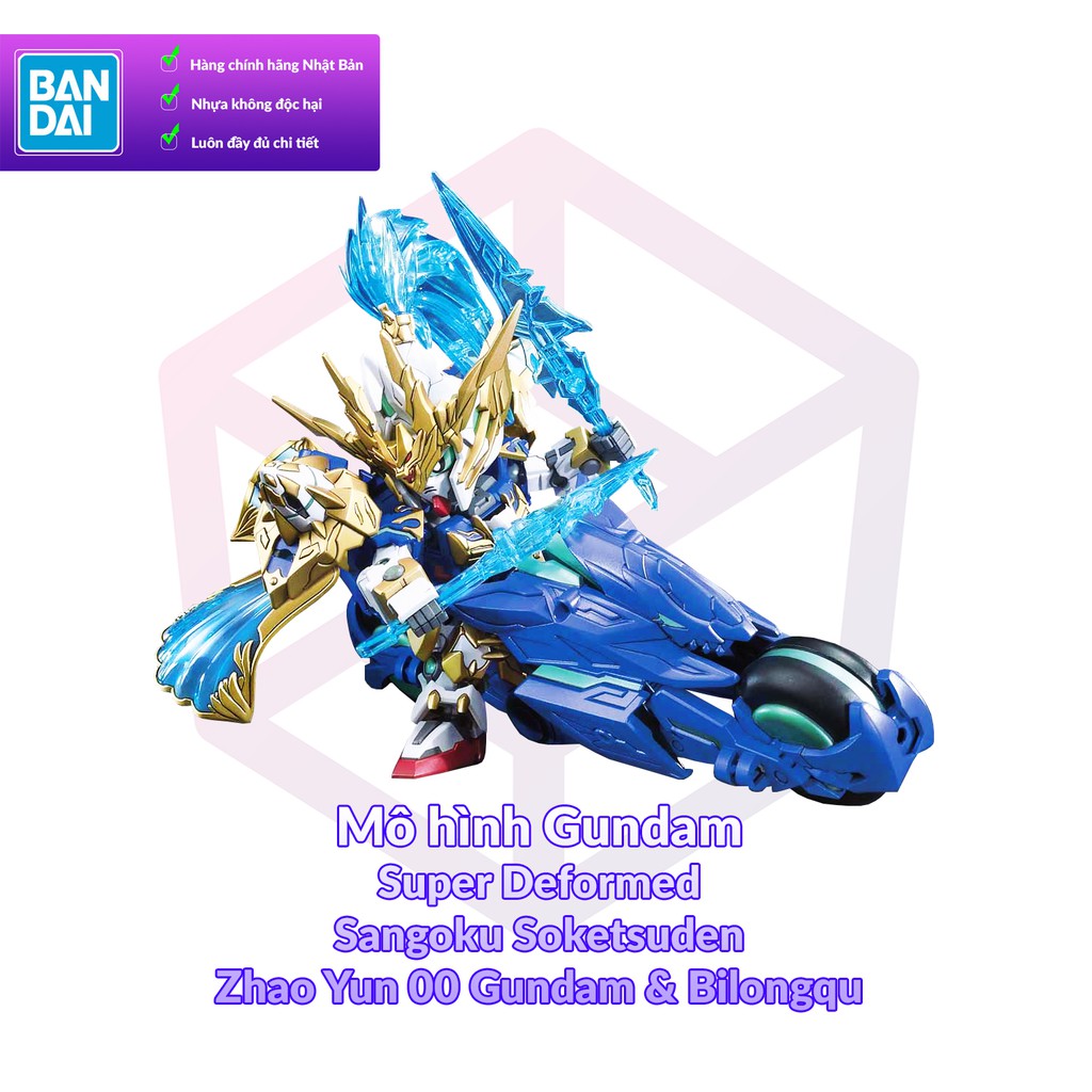 Mô Hình Gundam Bandai SD 07 Zhao Yun 00 Gundam &amp; Bilongqu - Triệu Tử Long (Triệu Vân) [GDB] [BSD]