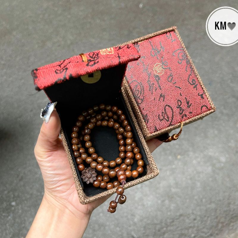 Vòng Tay Trầm Hương -Chuỗi Vòng 108 Hạt ,Trầm Hoa Sen .