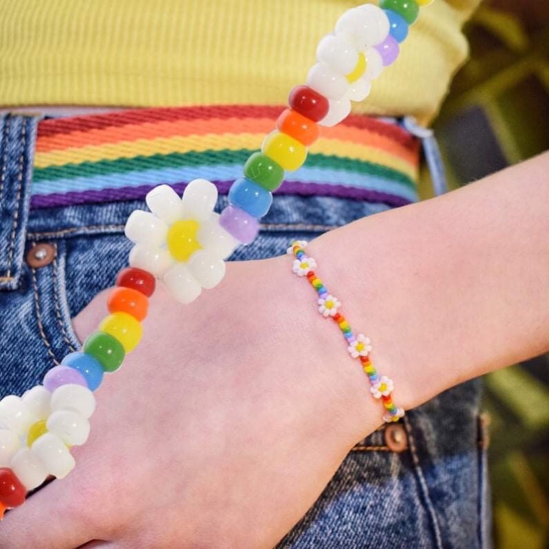 Vòng tay lắc tay hoa cúc họa mi nhiều màu sắc