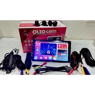 Màn liền camera 360 oled c8s new cho các dòng xe ô tô, màn hình dvd android oled c8s ram 3g rom 32g, mặt dưỡng, zắc zin