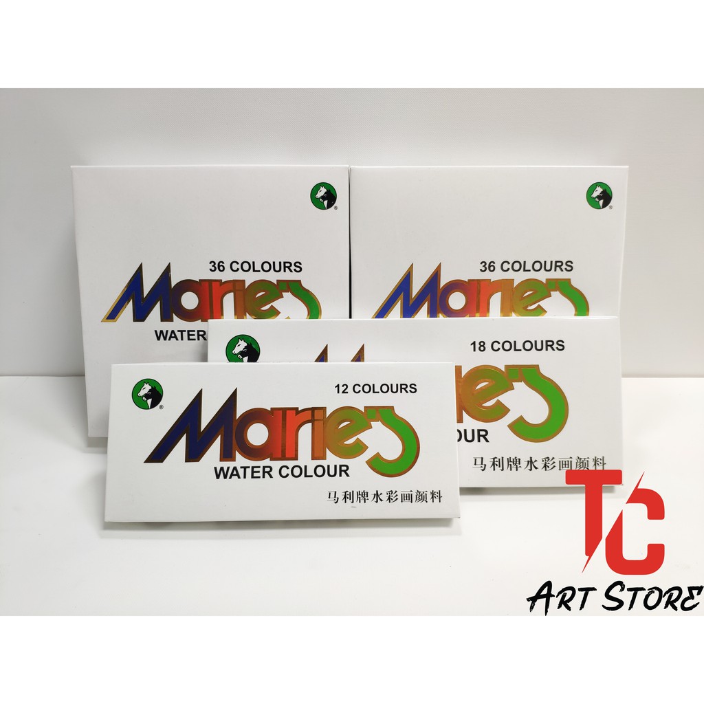 Màu nước Maries hộp 12/18/24/36 màu tuýp 12ml