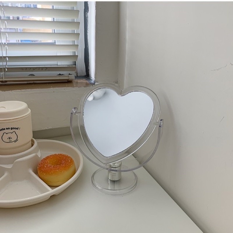 Gương Để Bàn Trong Suốt, Gương Trang Điểm Xoay 360 Độ Mẫu Mã Đặc Sắc Phù Hợp Để Decor