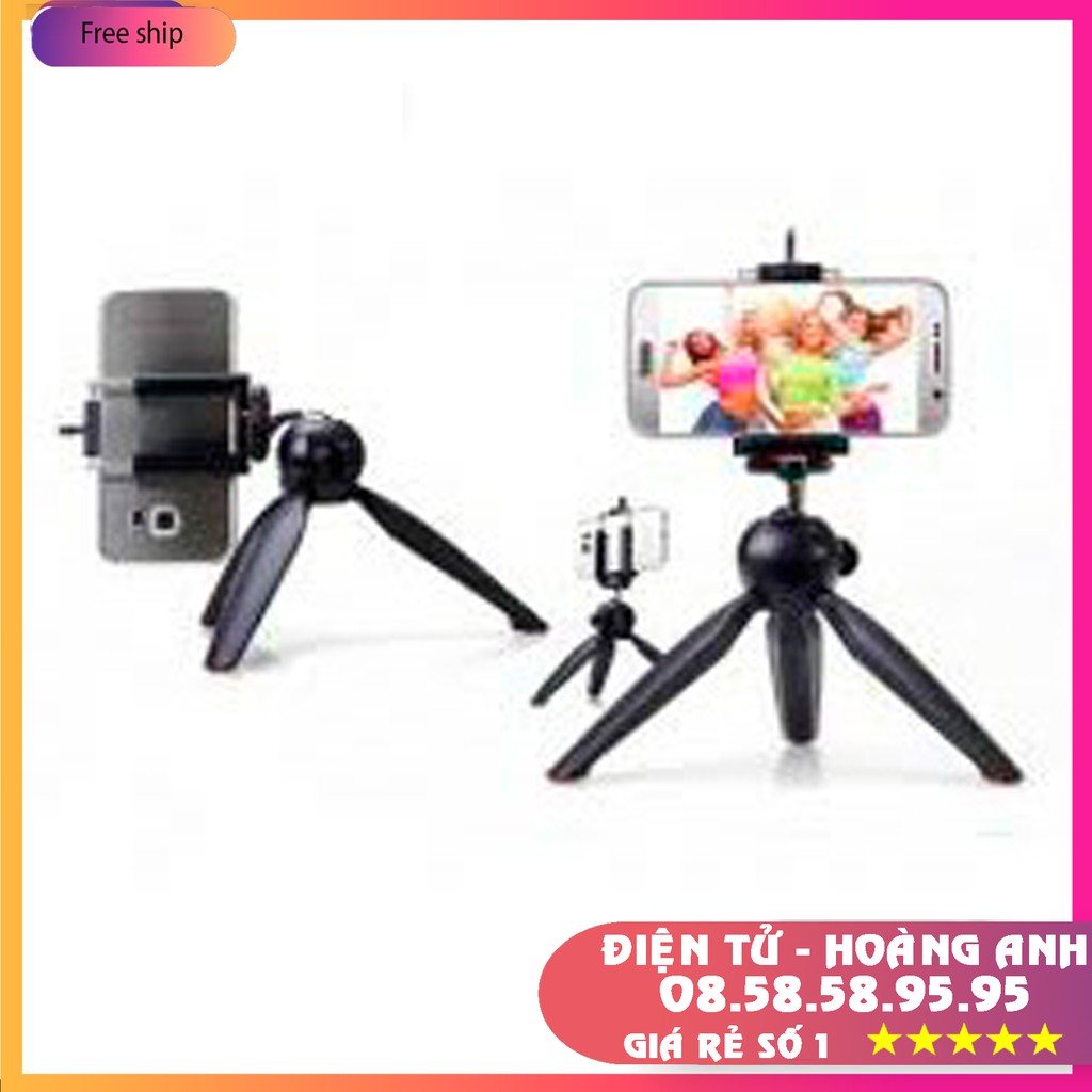 Chân đế kẹp điện thoại, máy ảnh Tripod mini Yunteng YT228 - MT01 chống trượt 3 chân xoay 360 độ + Đầu kẹp