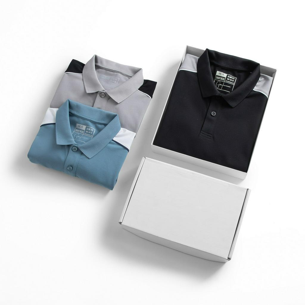 Áo Polo Nam Có Cổ Áo Thun Nam Ngắn Tay GRAYHOMME Phối Màu Tay Áo Trẻ Trung, Năng Động