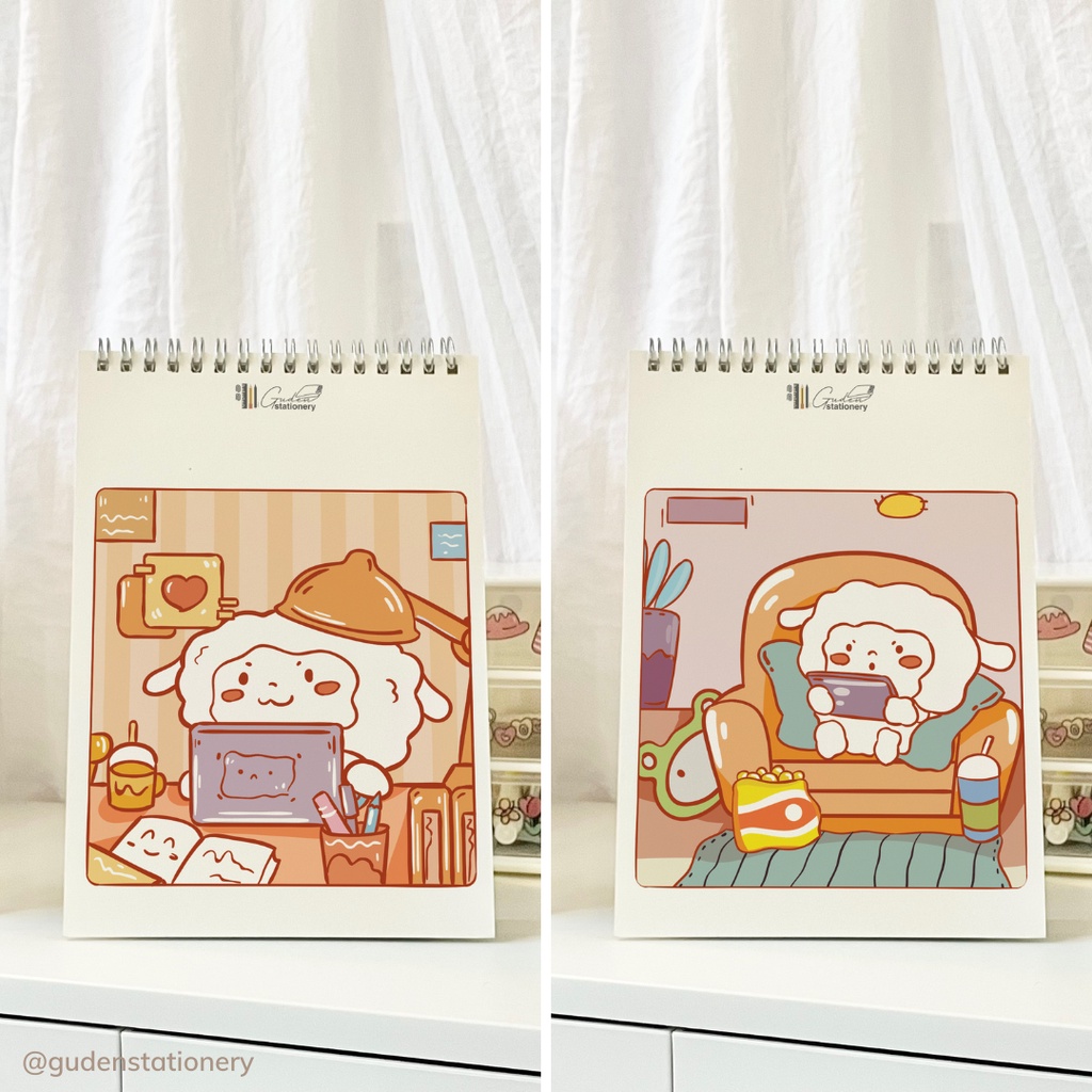 Sổ tay cỡ A5 chú cừu dễ thương 120 trang_Guden Stationery