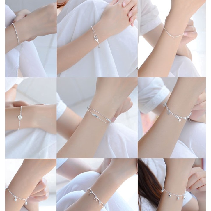 Vòng tay nữ mạ bạc thời trang xinh xắn thiết kế nhiều kiểu