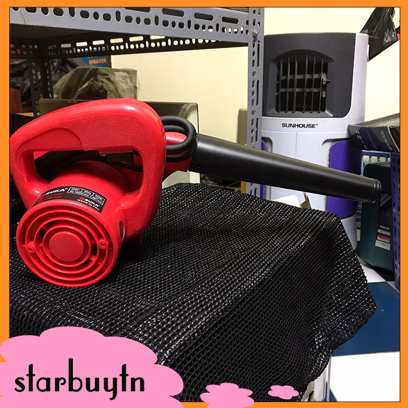 Máy thôi bụi cầm tay màu đỏ kèm chổi than thay thế