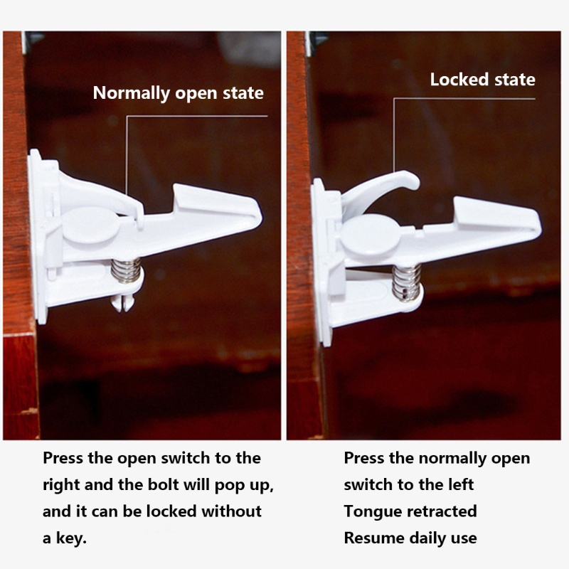 Set 4 Khóa Cửa Tủ Ngăn Kéo Bảo Vệ An Toàn Cho Bé