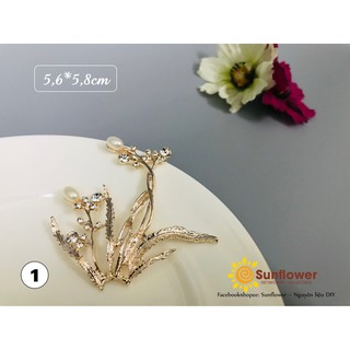 Cành lá mạ kim - đính đá 23