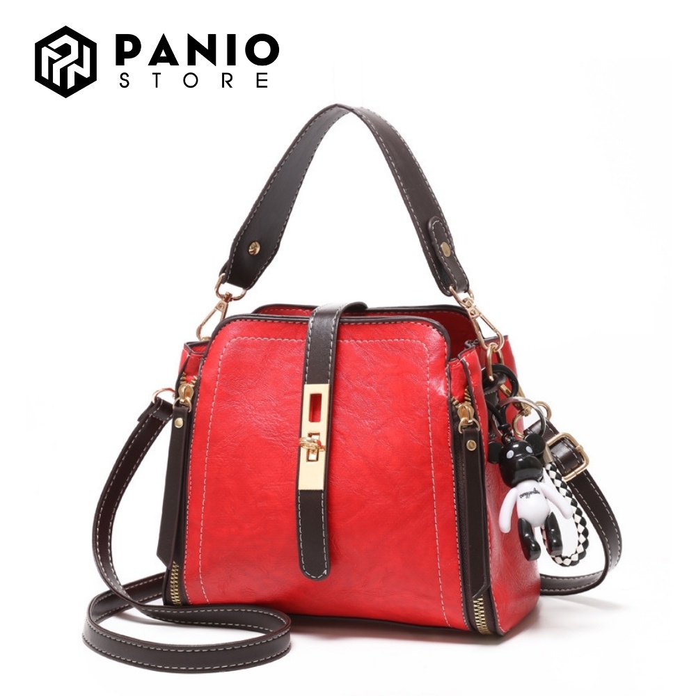 Túi xách nữ công sở thời trang hàn quốc, túi đeo chéo đeo vai nữ phong cách retro cute PANIO SP02