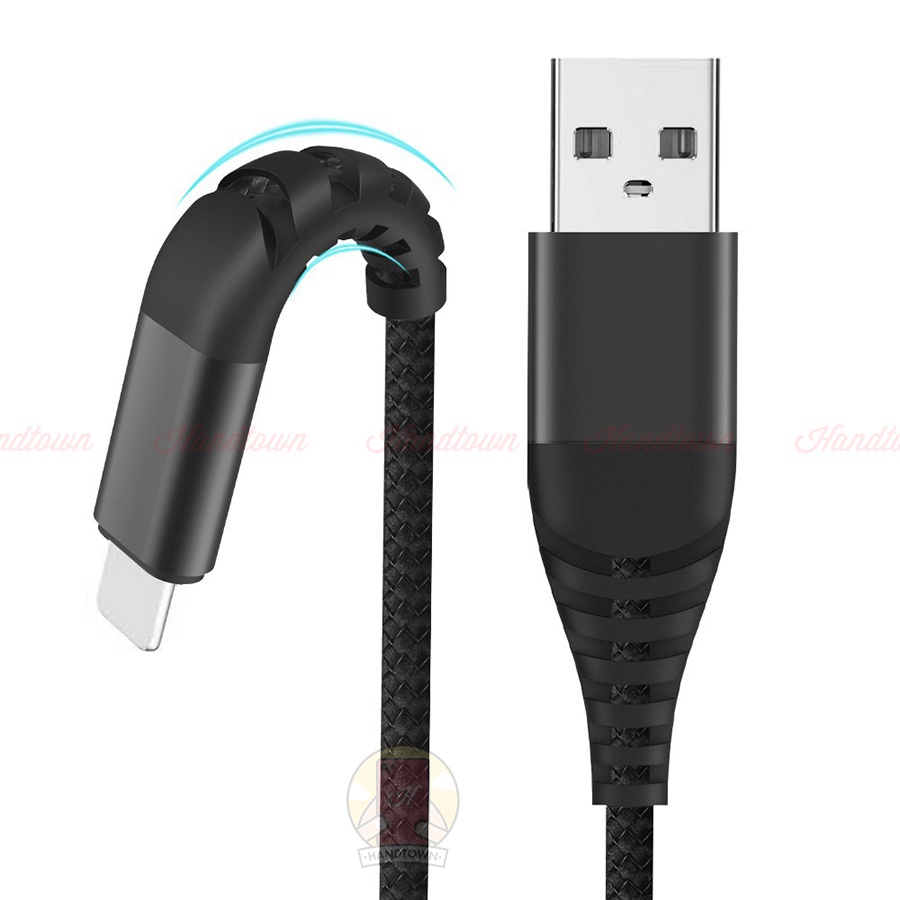 Dây Cáp Sạc Nhanh Bện Nylon Bọc Dù Cho ip/tablet táo Độ Dài 1m Hạn Chế Đứt Gập Cao Cấp Handtown