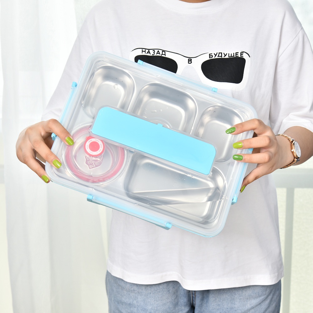 Hộp Đựng Cơm Văn phòng 5 Ngăn Ruột Bằng Inox 304 Thế Hệ Mới No.101220