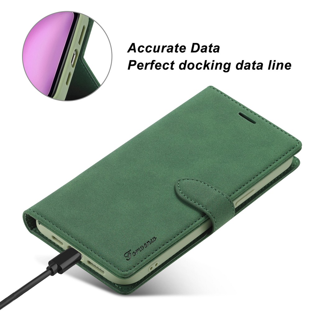 Bao da điện thoại nắp gập dạng ví cao cấp thời trang thích hợp cho iPhone 13 11 12 Pro XS Max 6 6S 7 8 Plus 12 Mini
