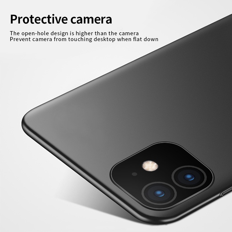 Ốp lưng PC cứng siêu mỏng cho iPhone 12 11 Pro Max Vỏ bảo vệ lưng mỏng, mờ Ốp lưng chống sốc cho iPhone 7 8 Plus