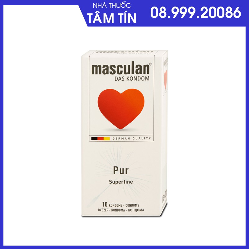 hộp 10c Bao cao su Masculan Pur siêu mỏng hương Vani