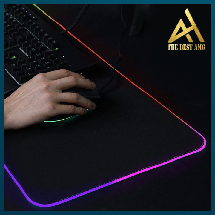 Lót Chuột Cỡ Lớn Tấm Lót Chuột PC Gaming 80x30x4mm Đèn LED 7 Màu RGB - Pad Mouse LED Viền