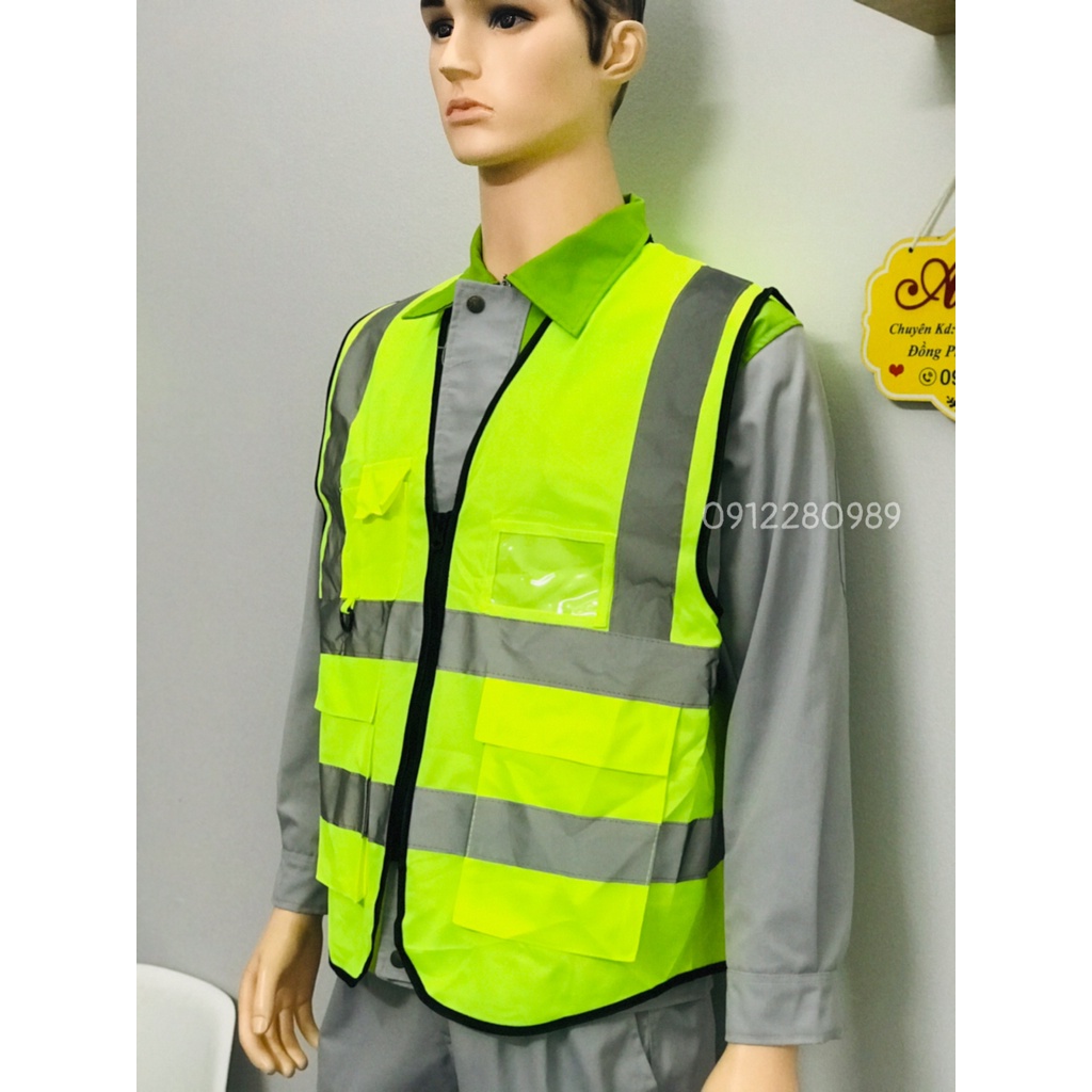 Áo ghi lê phản quang bảo hộ lao động _ Hình chụp thật