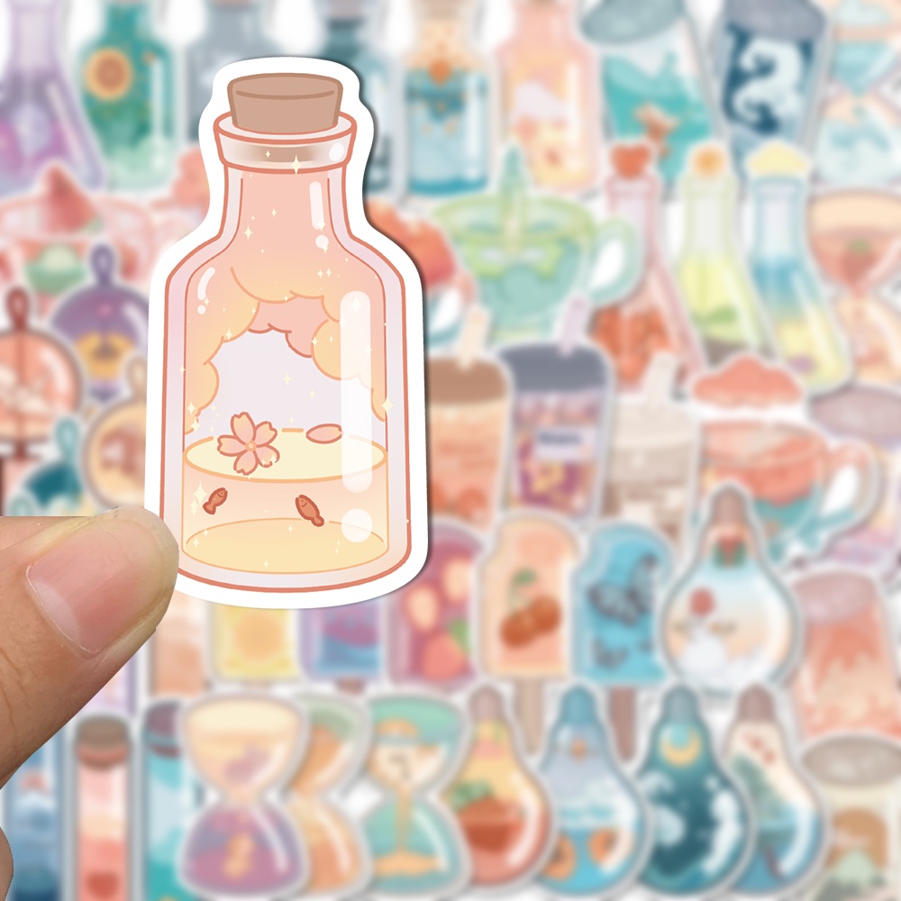 Bộ 50 Miếng Dán Trang Trí Laptop / Điện Thoại Chống Thấm Nước Họa Tiết Hoạt Hình Dễ Thương