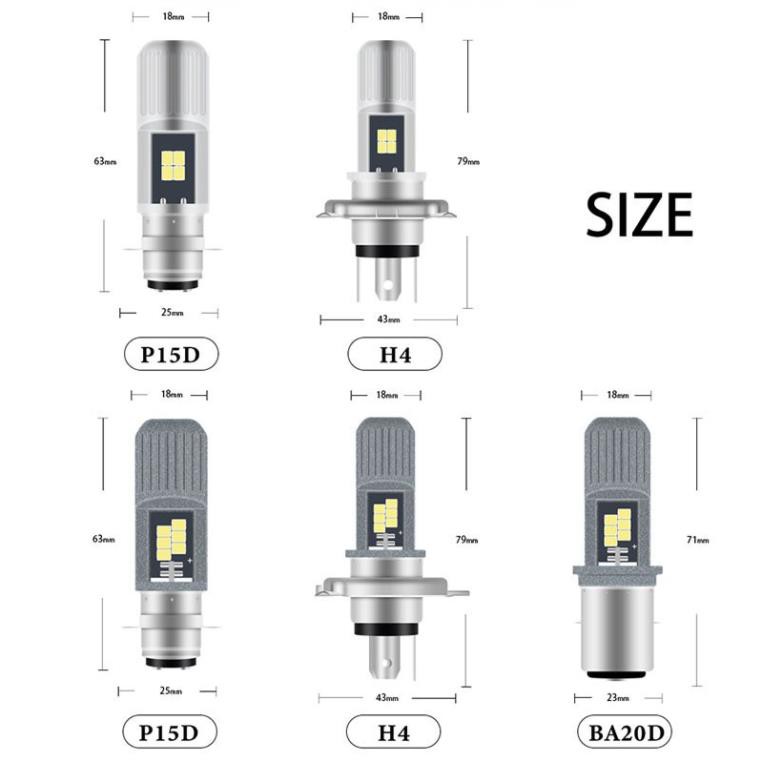 Đèn pha LED Kevanly P15D H4 6000k siêu sáng cao cấp cho xe máy