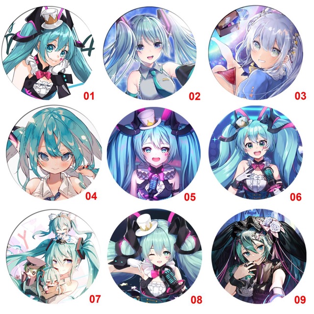 Huy hiệu cài miku huy hiệu anime Game miku conbo 5 cái