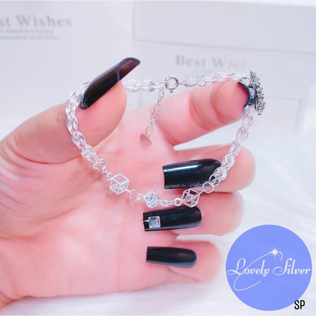 Lắc tay bạc, vòng tay bạc ta nguyên chất sáng bóng, SP trang sức bạc chính hiệu của Lovely Silver - LSL101