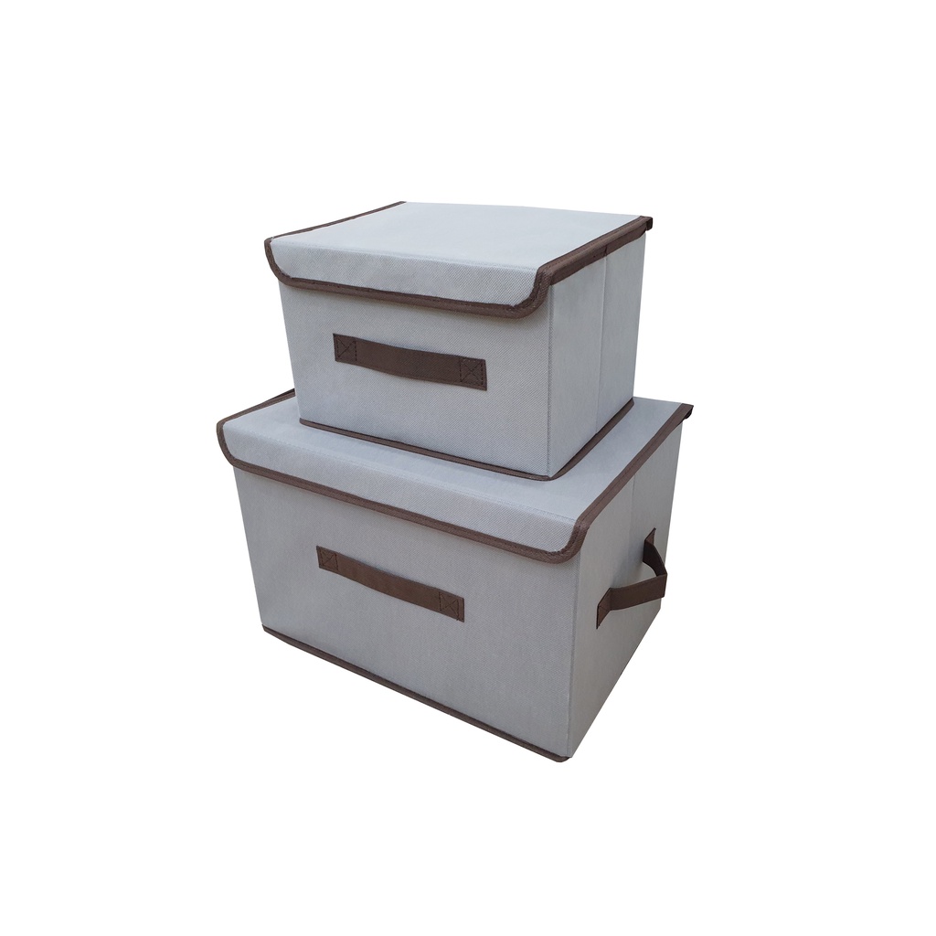 Set 2 hộp đựng đồ vải không dệt cao cấp - 2P - Phong cách Nhật Bản chắc chắn, bền, đẹp