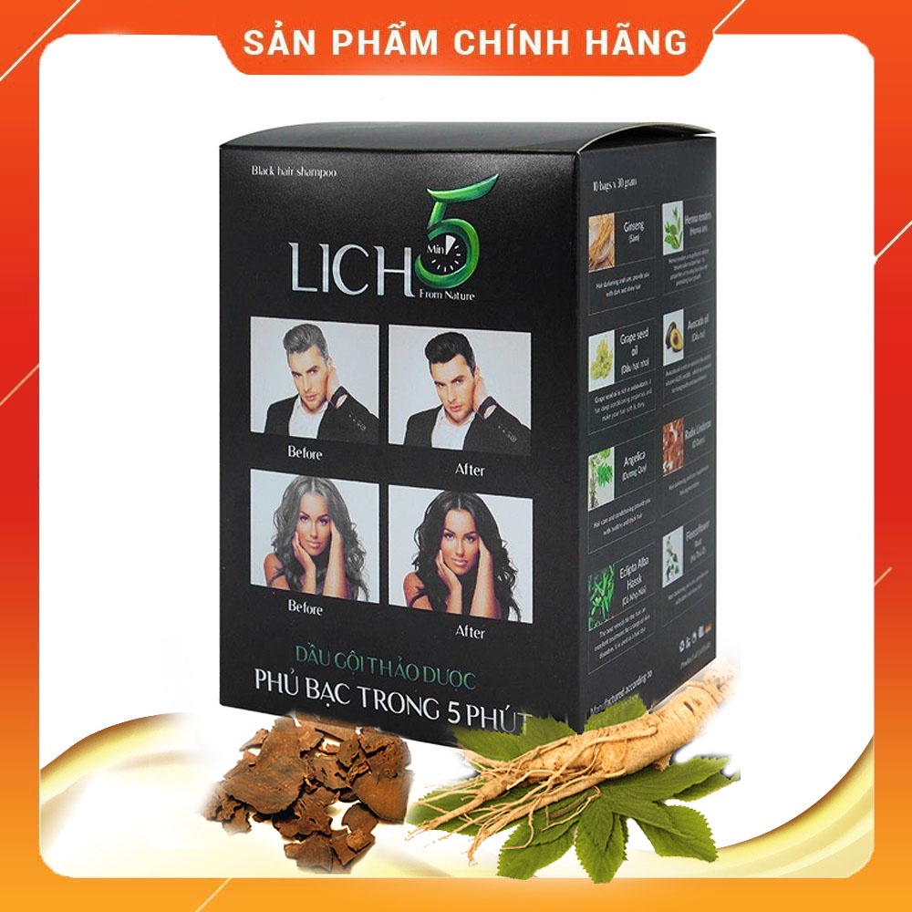 Lich 5 Dầu gội nhuộm tóc thảo dược tự nhiên