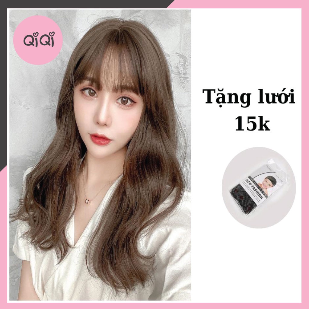 Tóc Giả Nguyên Đầu Lửng Xoăn Dợn Phong Cách Hàn Quốc QiQiShop