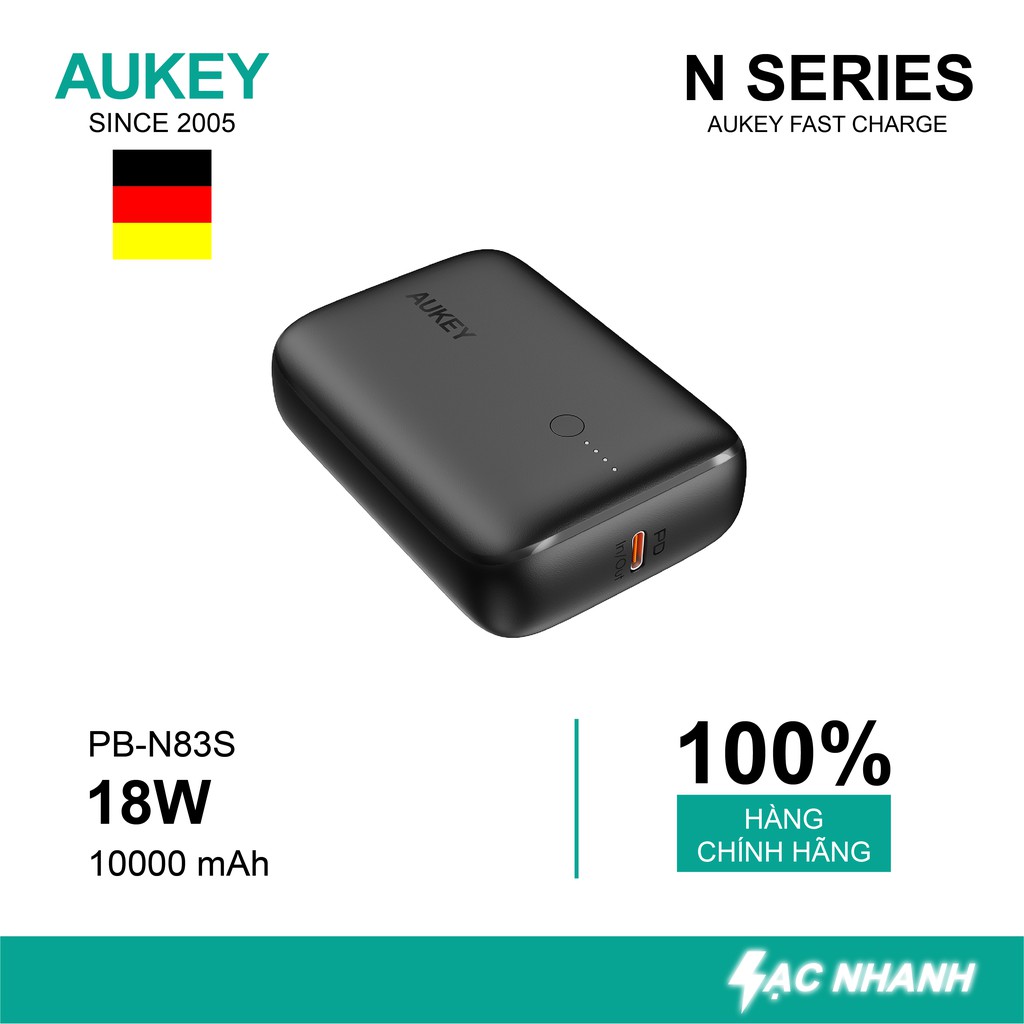 Pin Sạc Dự Phòng Aukey PB-N83S 10.000MAH 22.5W TYPE-C - Hàng Chính Hãng - Bảo Hành 12 Tháng