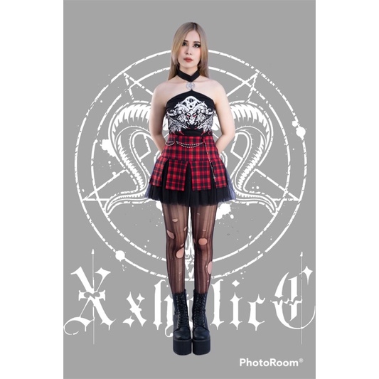 - Chân Váy Thiết Kế Caro Đỏ