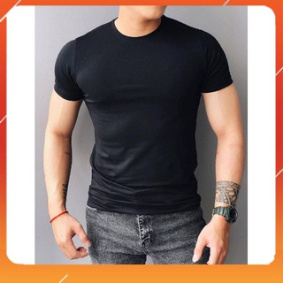 Áo thun nam ngắn tay áo cộc tay nam dáng body cổ tròn