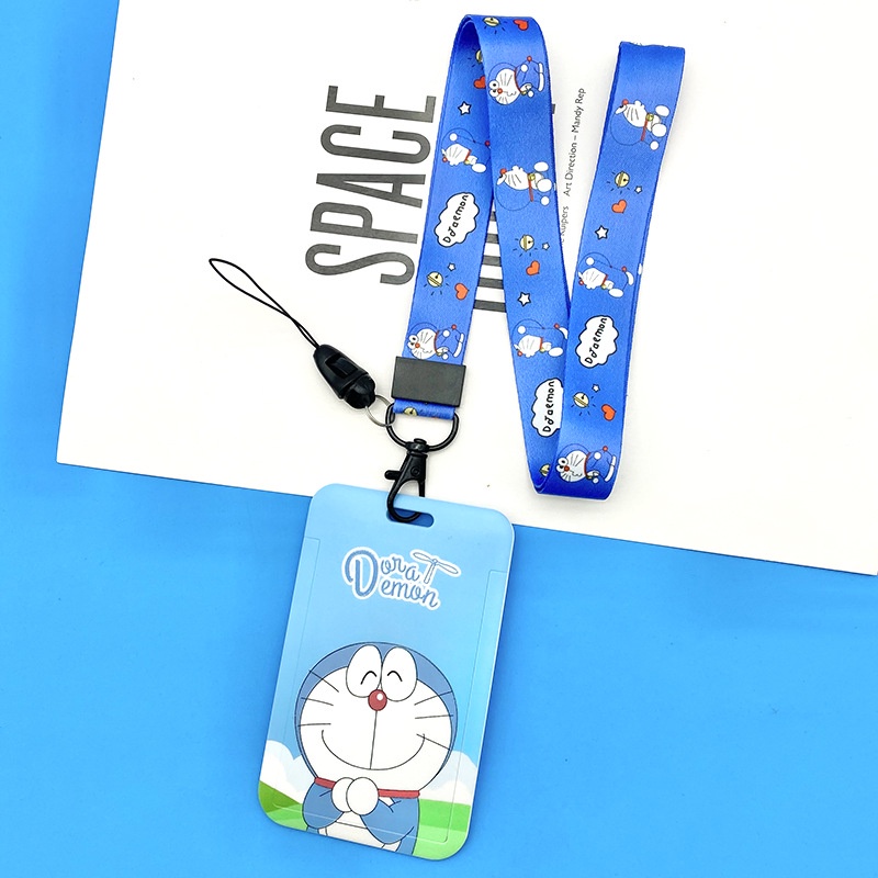 Dây Đeo Thẻ Bảng Tên Sinh Viên Học Sinh Nhân Viên Văn Phòng Thẻ Từ ID Card Móc Gắn Chìa Khóa Điện Thoại Mèo Doremon