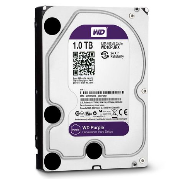 Ổ cứng HDD 1000G(1TB) Western Purple ( Tím ) , Chuyên dùng cho camera , lưu trữ dữ liệu - Bảo hành 24 tháng 1 đổi 1