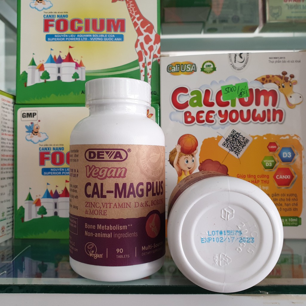 Vegan - Viên uống Bổ Sung Canxi, Vitamin D & Magiê Thuần Chay