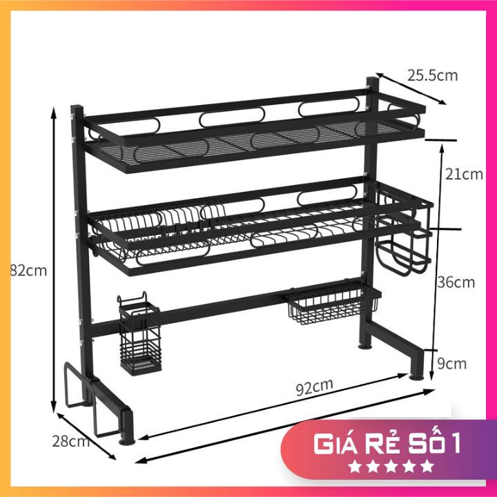 Kệ Chén Bát 2 Tầng 92cm 𝗙𝗥𝗘𝗘 𝗦𝗛𝗜𝗣 Đa Năng Trên bồn rửa DJWJ Tiện lợi cho nhà có không gian hẹp và gọn gàng