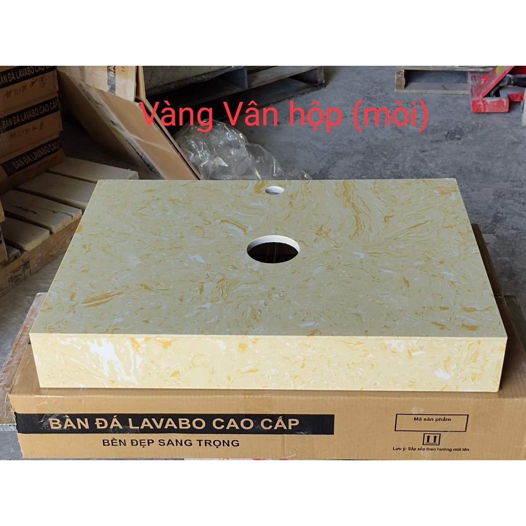 Bàn đá đặt lavabo, bàn đá chậu rửa mặt má vuông 50x80cm ikiza mt-mv-md 50x80