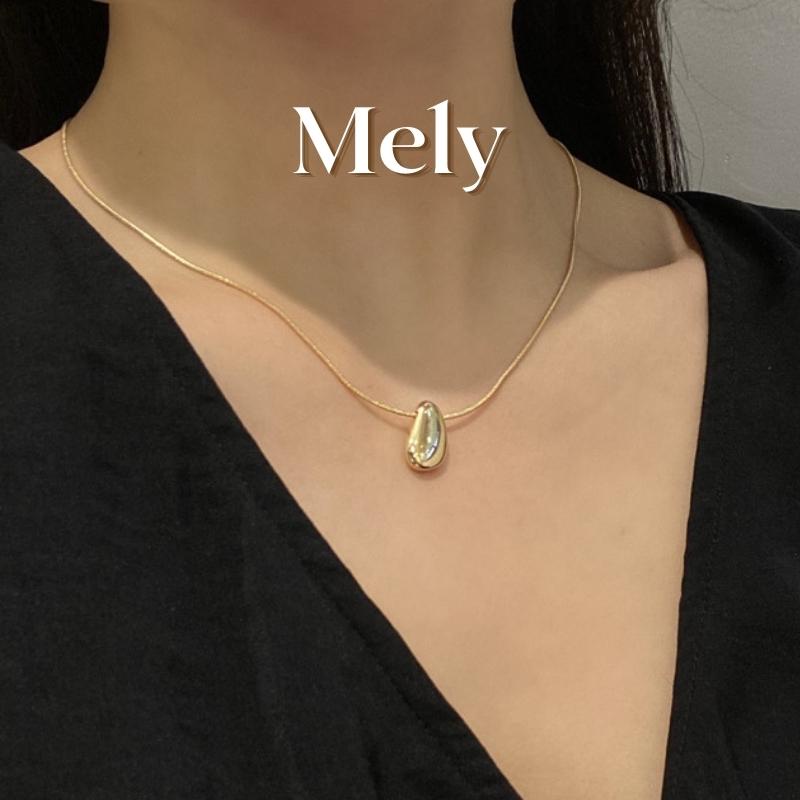Dây chuyền, vòng cổ sợi mảnh mặt hạt mạ vàng cá tính tinh tế kiểu dáng sang trọng - Mely 1493