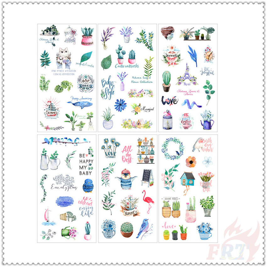 ❀ Sticker Dán Trang Trí Hình Cây Xương Rồng Xinh Xắn ❀ Set 6 Tấm Sticker Dán Trang Trí Thời Trang