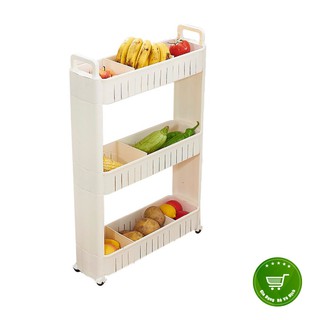 Kệ nhựa 3 tầng có bánh xe di chuyển 85
