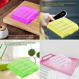 [CHOO] Plastic Battery Case Storage Box AA/AAA Battery Transparent Box Container Organizer Case - Red