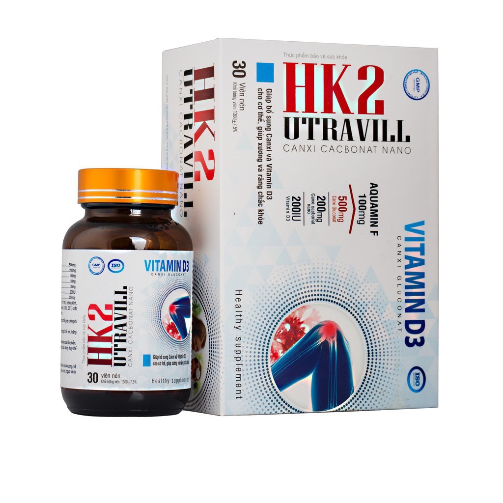 HK2 UTRAVILL Bổ Sung Canxi và Vitamin D3 Cho Cơ Thể