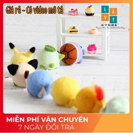 Tự tay làm Combo 9 bé len chọc hình tròn dễ thương - Chọc len thật dễ dàng, handmade beginer