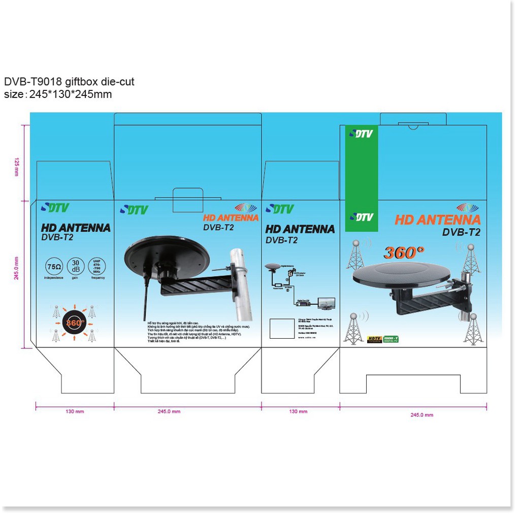 Anten thu sóng DVB-T2 chính hãng của SDTV